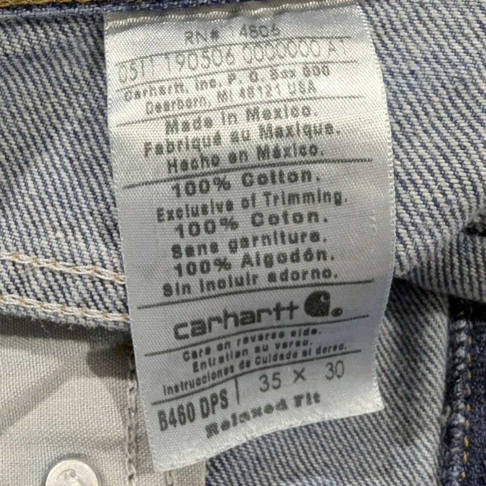 Carhartt B460 DPS‎ Mens Relaxed Fit Straight Leg Jeans Blue Medium Wash 35x30